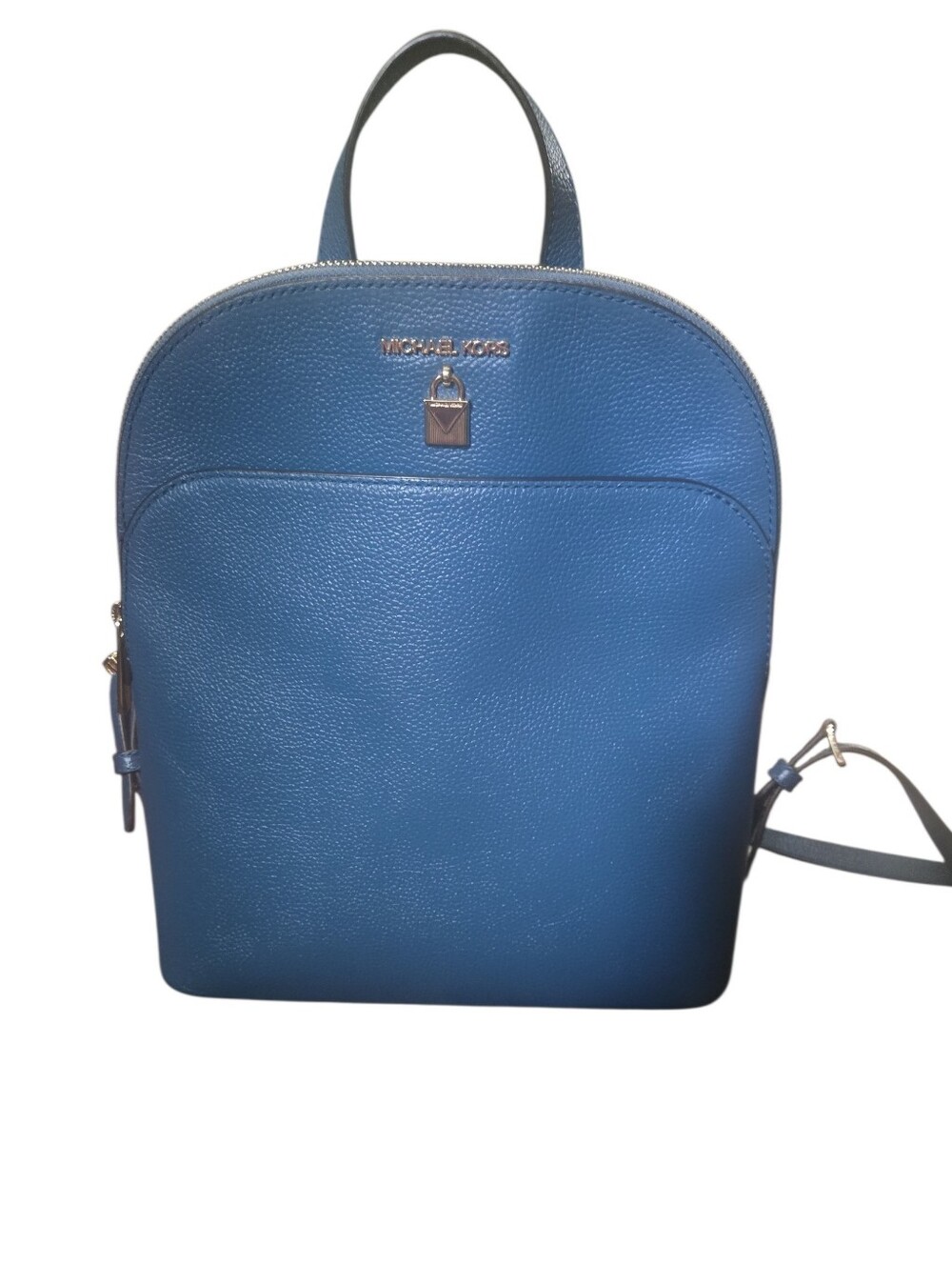 Michael Kors Adele Large Pebbled Leather Backpack in blue